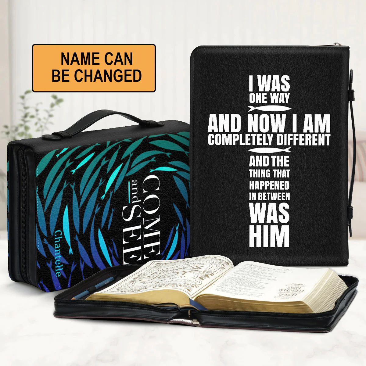 Personalized 'Now I Am Different' Bible Cover