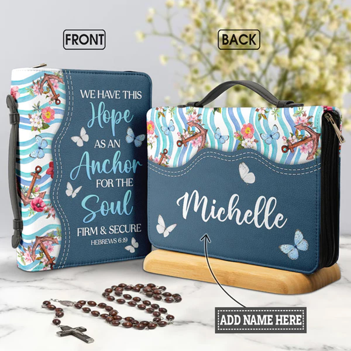 Hebrews 6:19 Anchor Personalized Bible Cover