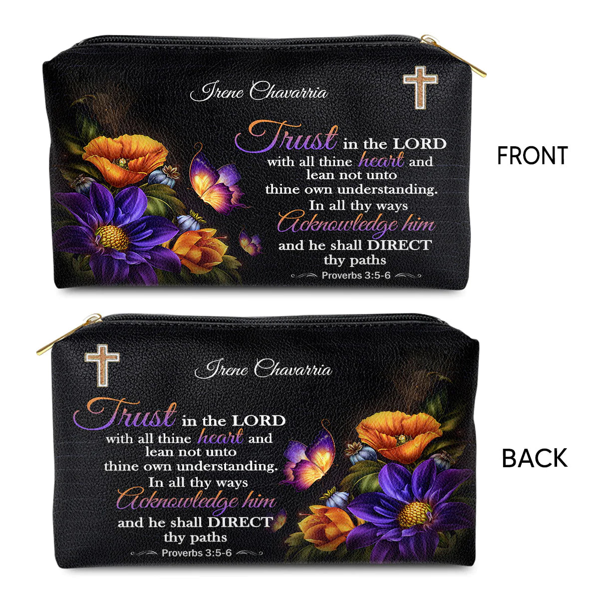 Trust In The Lord Leather Cosmetic Bag