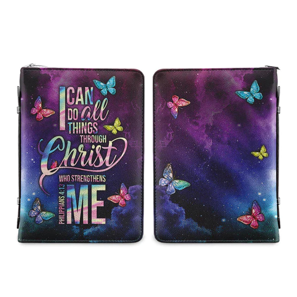 Philippians 4:13 Butterfly Galaxy Bible Cover