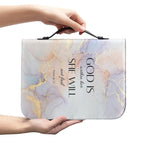 White & Gold Marble Bible Cover Case with Handle