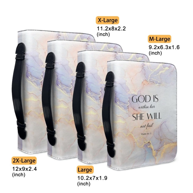 White & Gold Marble Bible Cover Case with Handle