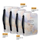 White & Gold Marble Bible Cover Case with Handle