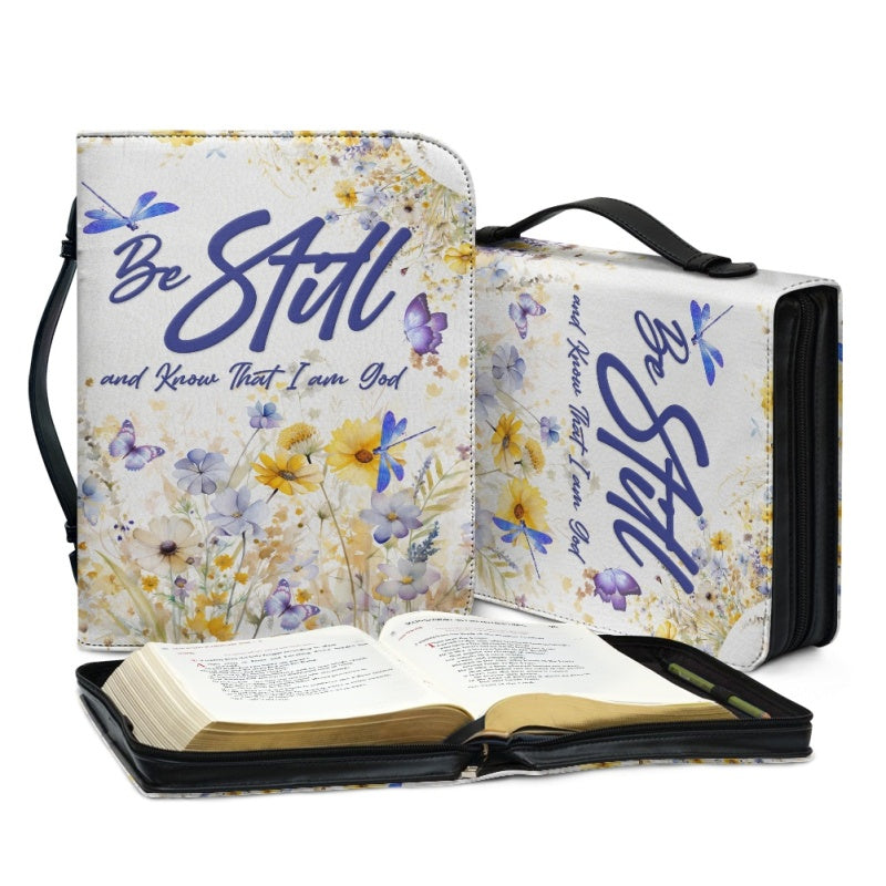 Personalized Be Still Floral Bible Cover