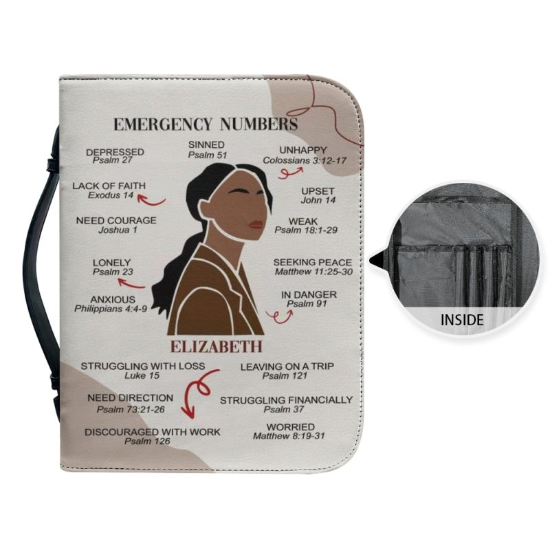 Personalized Emergency Numbers Bible Cover