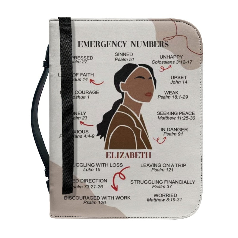 Personalized Emergency Numbers Bible Cover