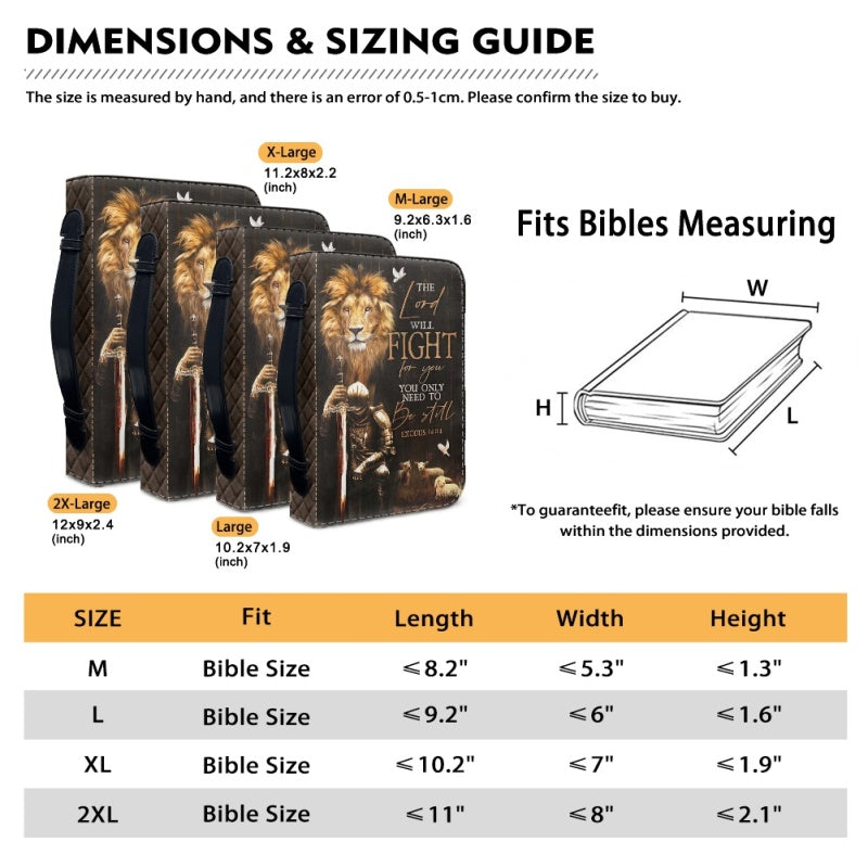 Personalized Lion & Knight Bible Cover
