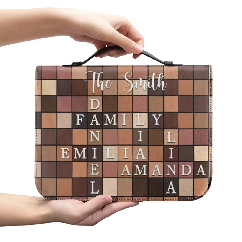Custom Name Family Leather Bible Cover