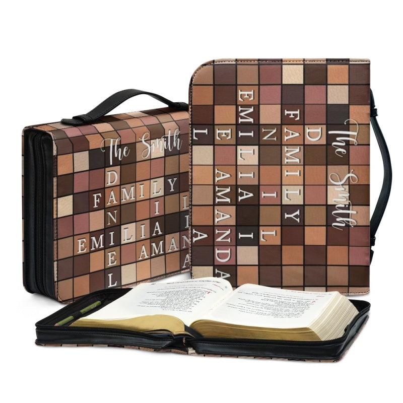 Custom Name Family Leather Bible Cover