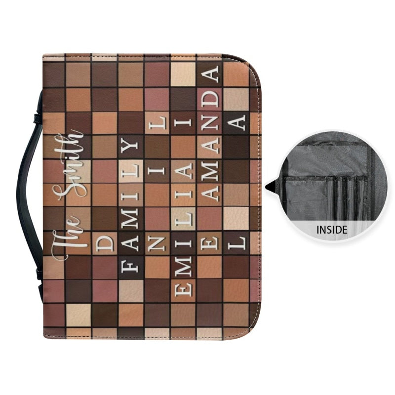 Custom Name Family Leather Bible Cover