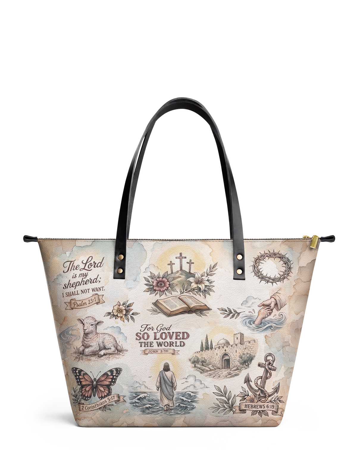 Every Promise John 3:16 Leather Tote Bag