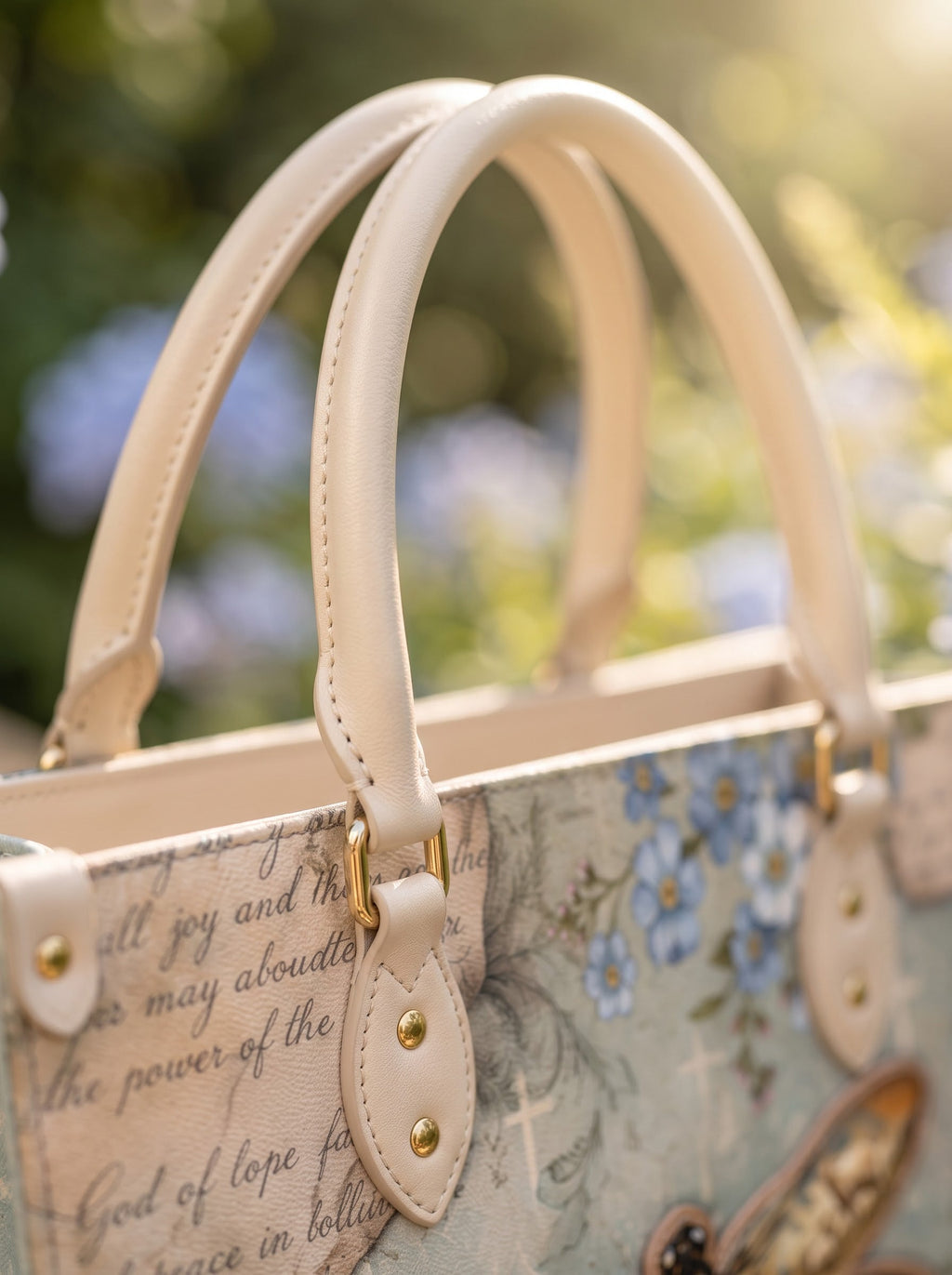Hope Rising Romans 15:13 Applique Leather Handbag