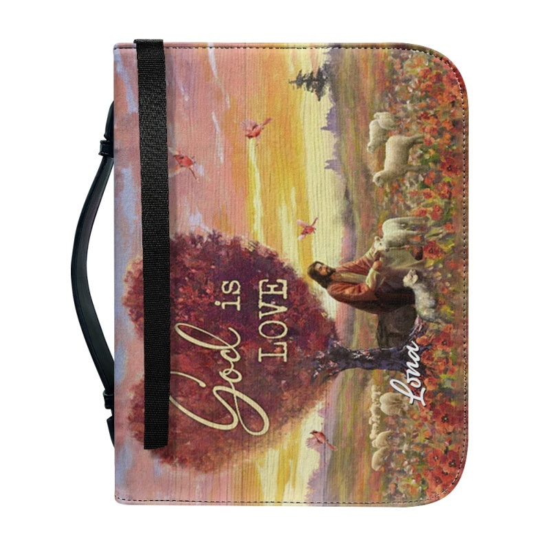 Personalized God Is Love Leather Bible Cover
