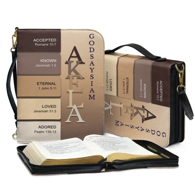 Personalized Name Meaning Bible Cover, Gold Brown