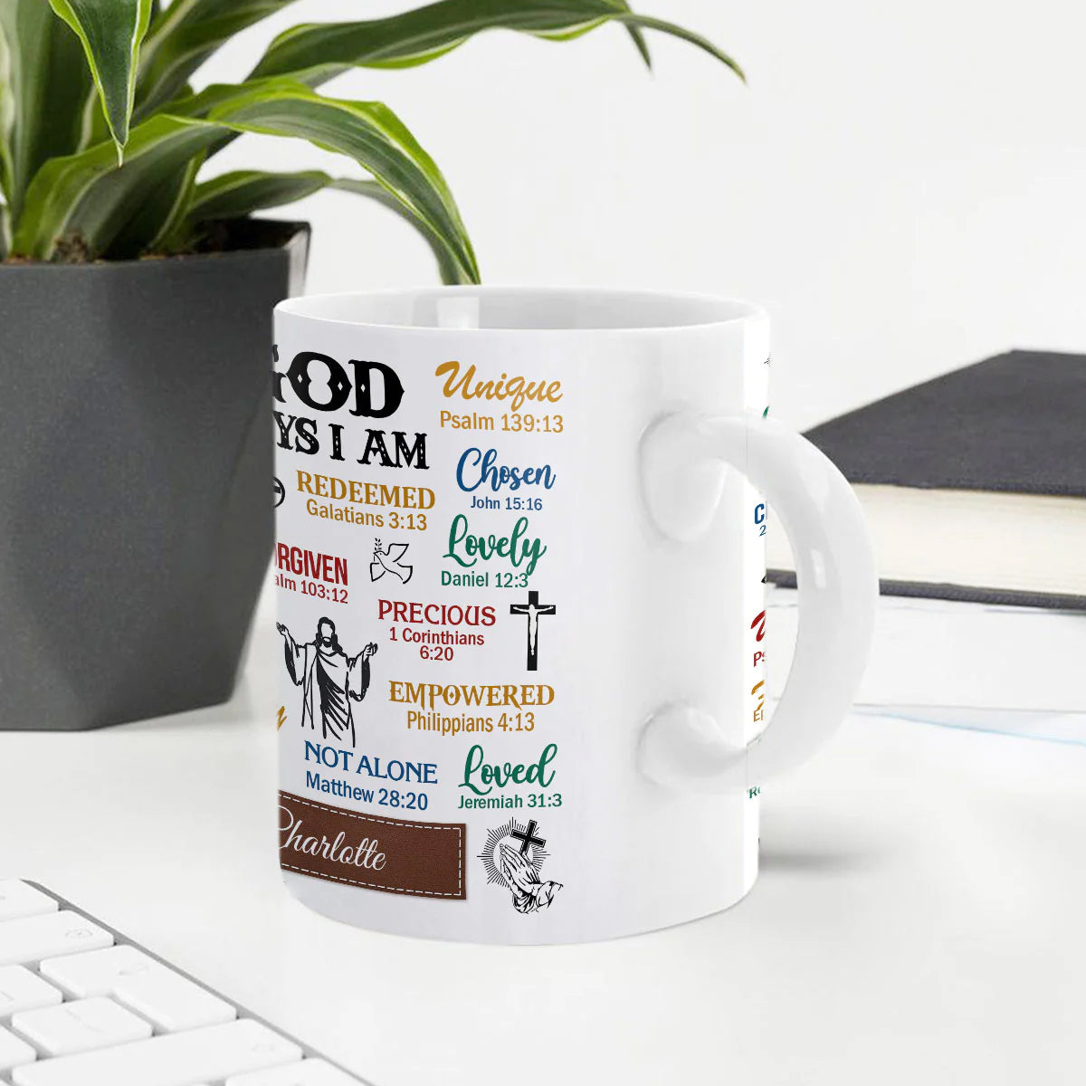 Personalized What God Says About You Leather Tote