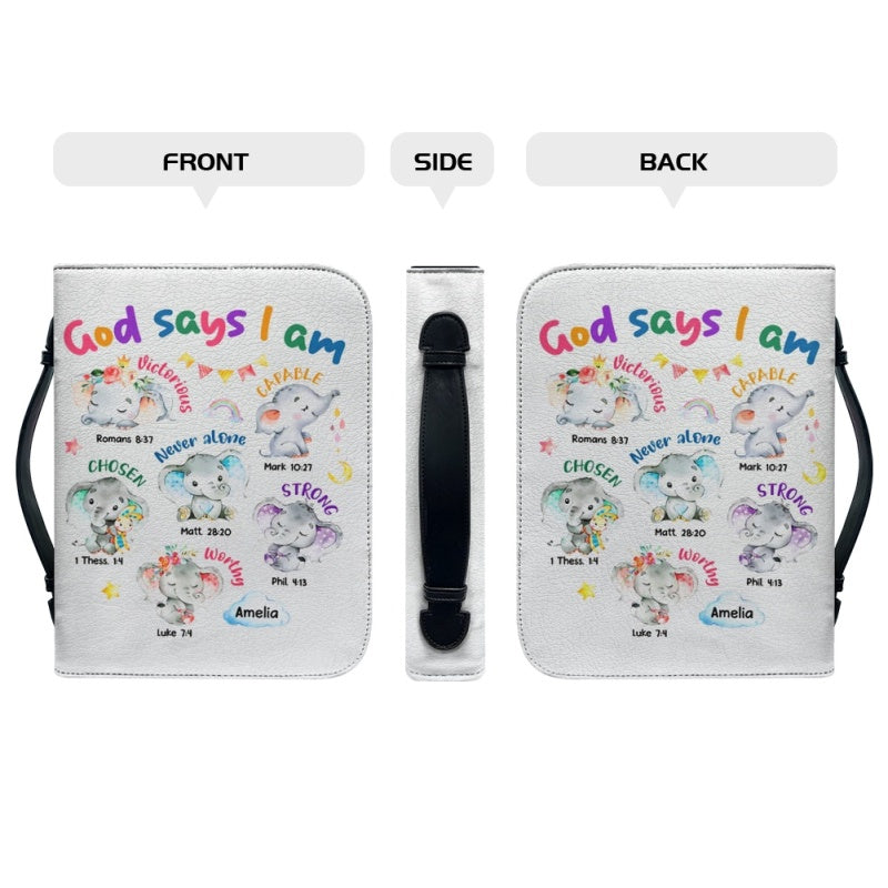 Personalized God Says I Am Elephant Bible Cover