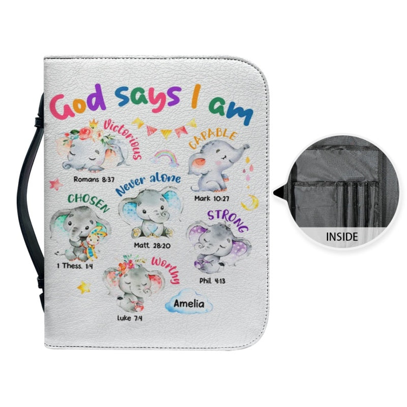 Personalized God Says I Am Elephant Bible Cover