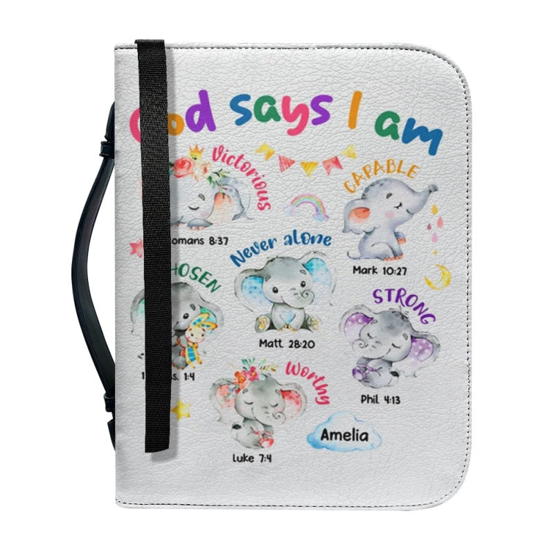 Personalized God Says I Am Elephant Bible Cover