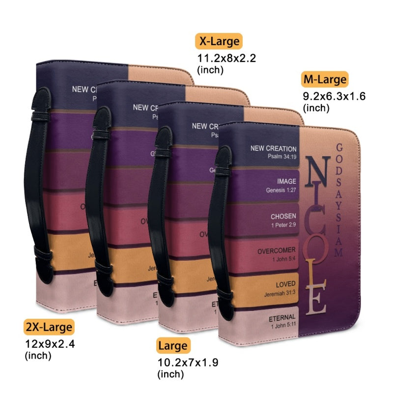 Personalized Name Meaning Dark Purple Bible Cover