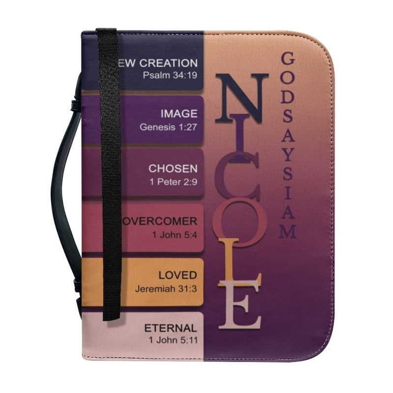 Personalized Name Meaning Dark Purple Bible Cover