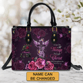 Personalized Christian Floral Leather Handbag