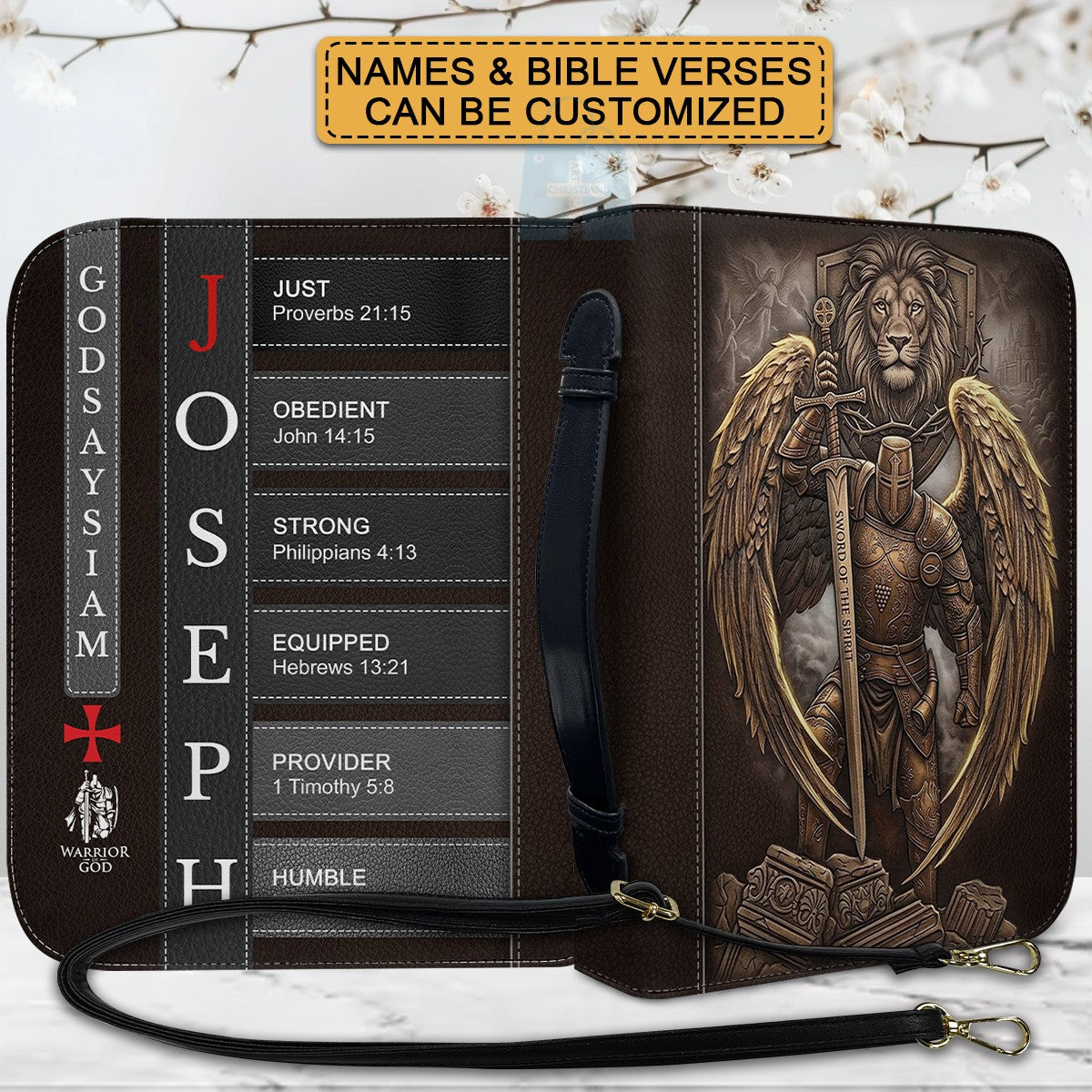 Personalized Warrior of God Bible Cover for Men