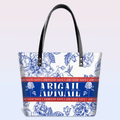 Personalized Bible Verse Leather Tote Bag