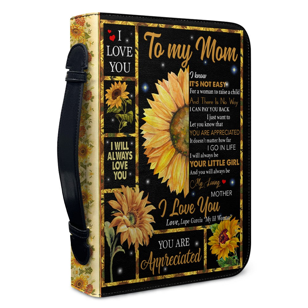 Personalized Sunflower Bible Cover for Mom