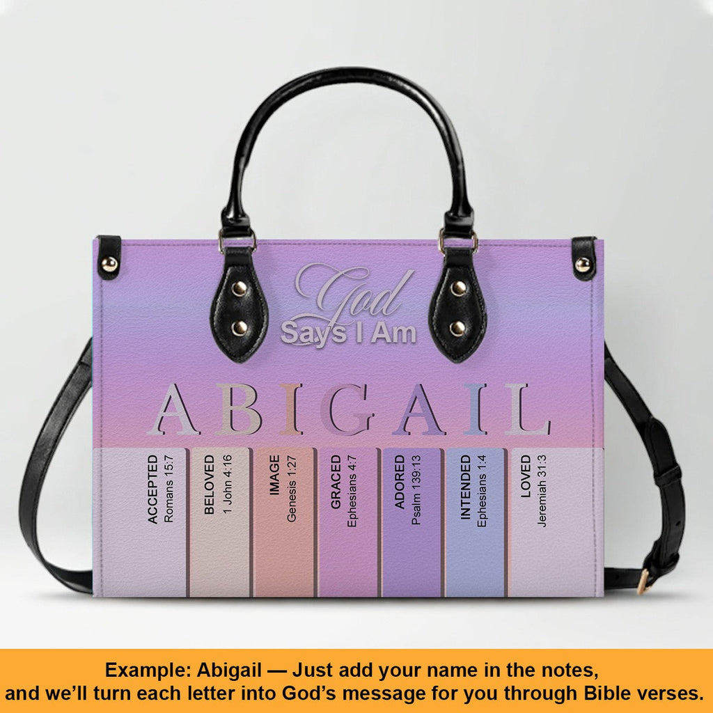 Personalized Christian Leather Handbag