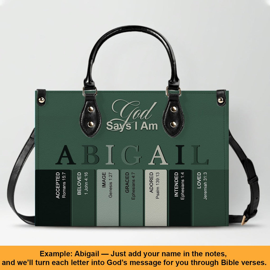 Personalized Christian Leather Handbag