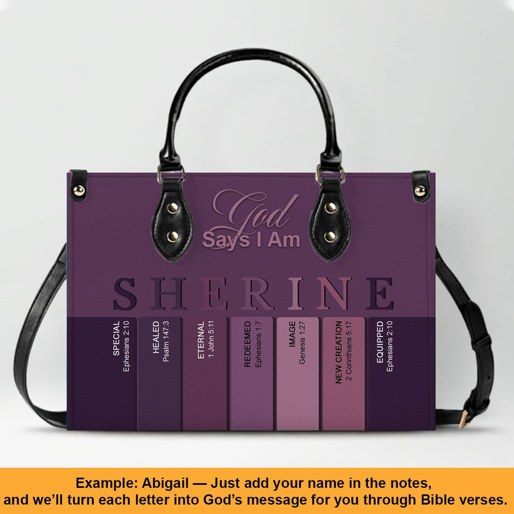 Personalized Christian Leather Handbag