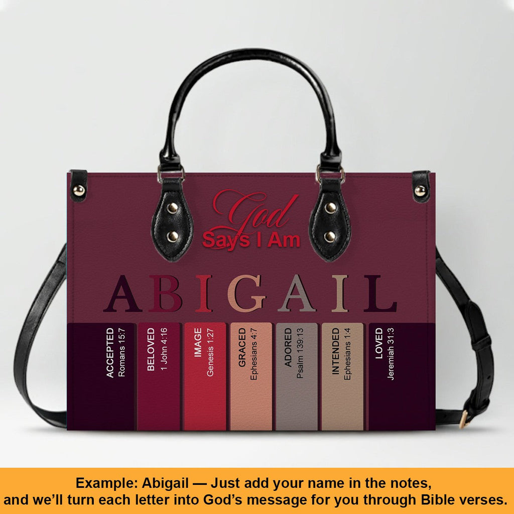 Personalized Christian Leather Handbag