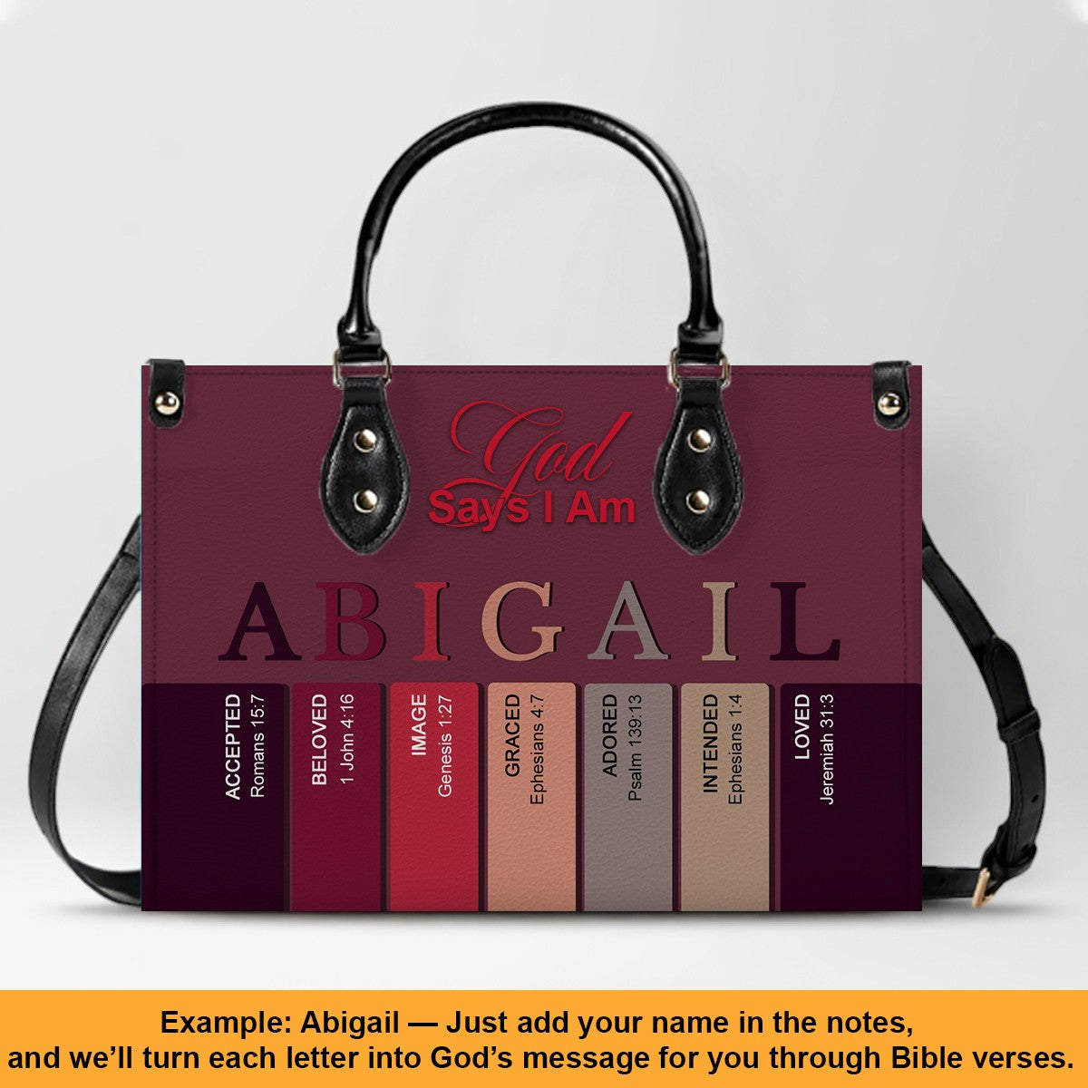 Personalized Christian Leather Handbag