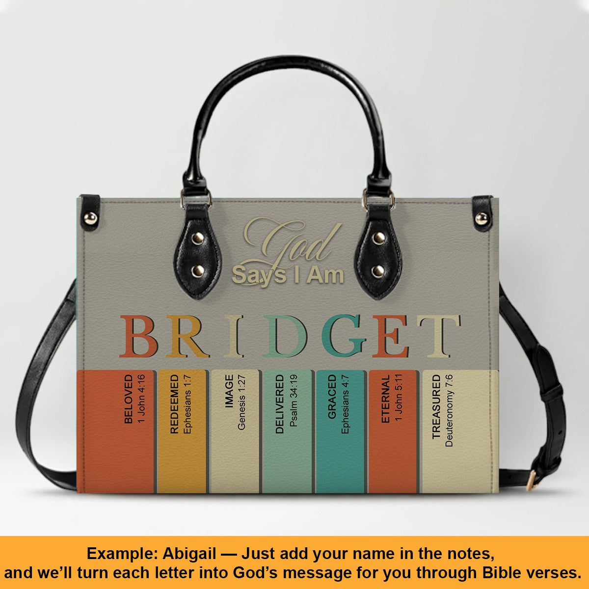 Personalized Christian Leather Handbag