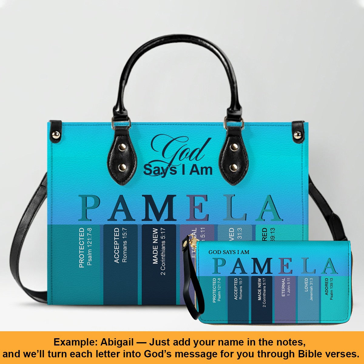 Personalized Christian Leather Handbag