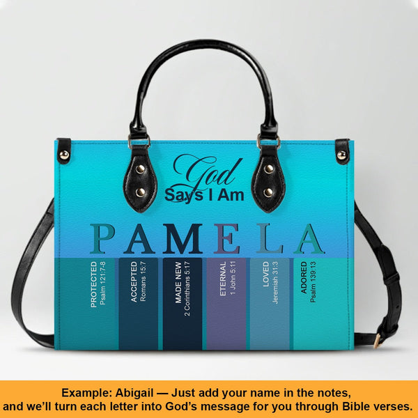 Personalized Bible Verse Leather Handbag