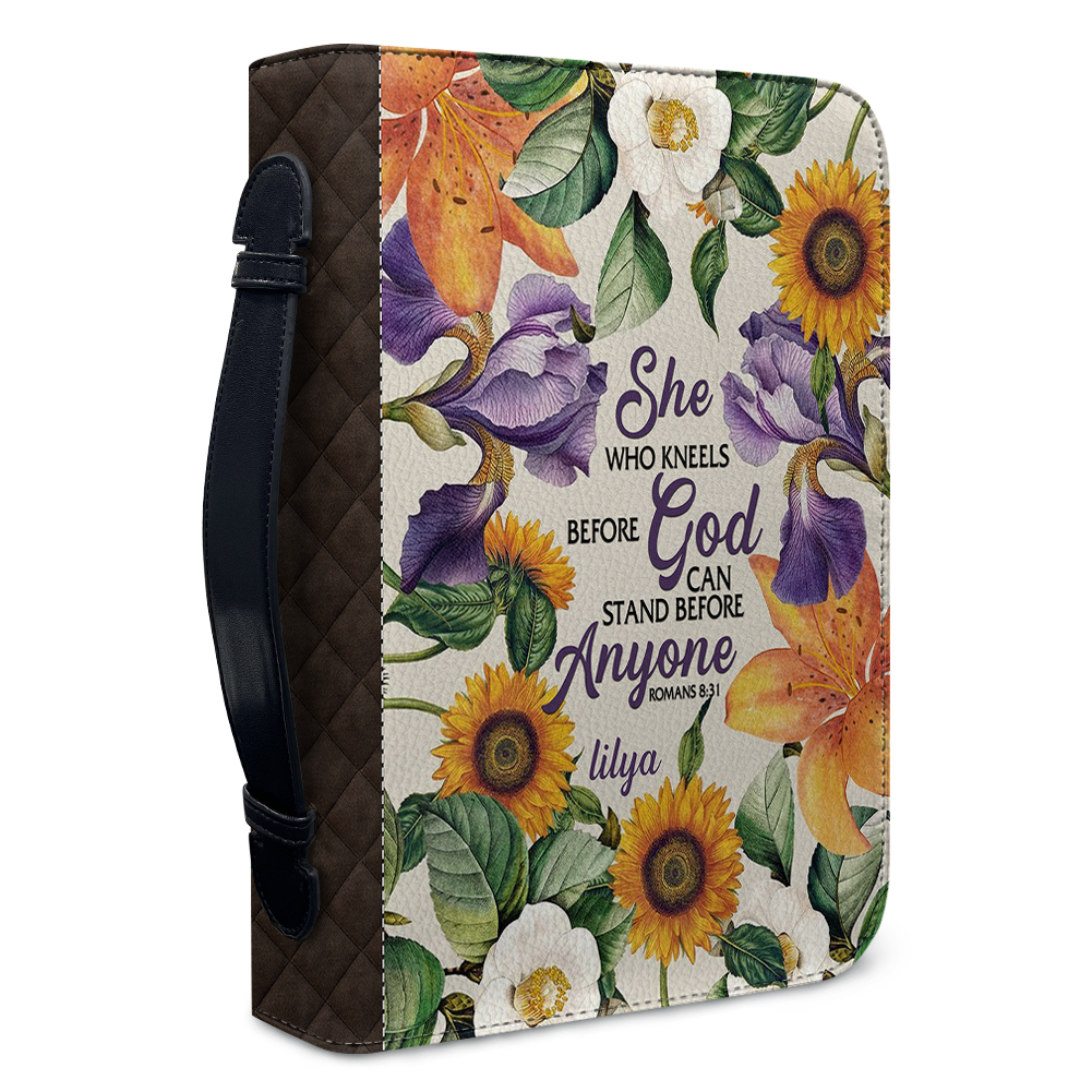 She Who Kneels Before God Personalized Bible Cover