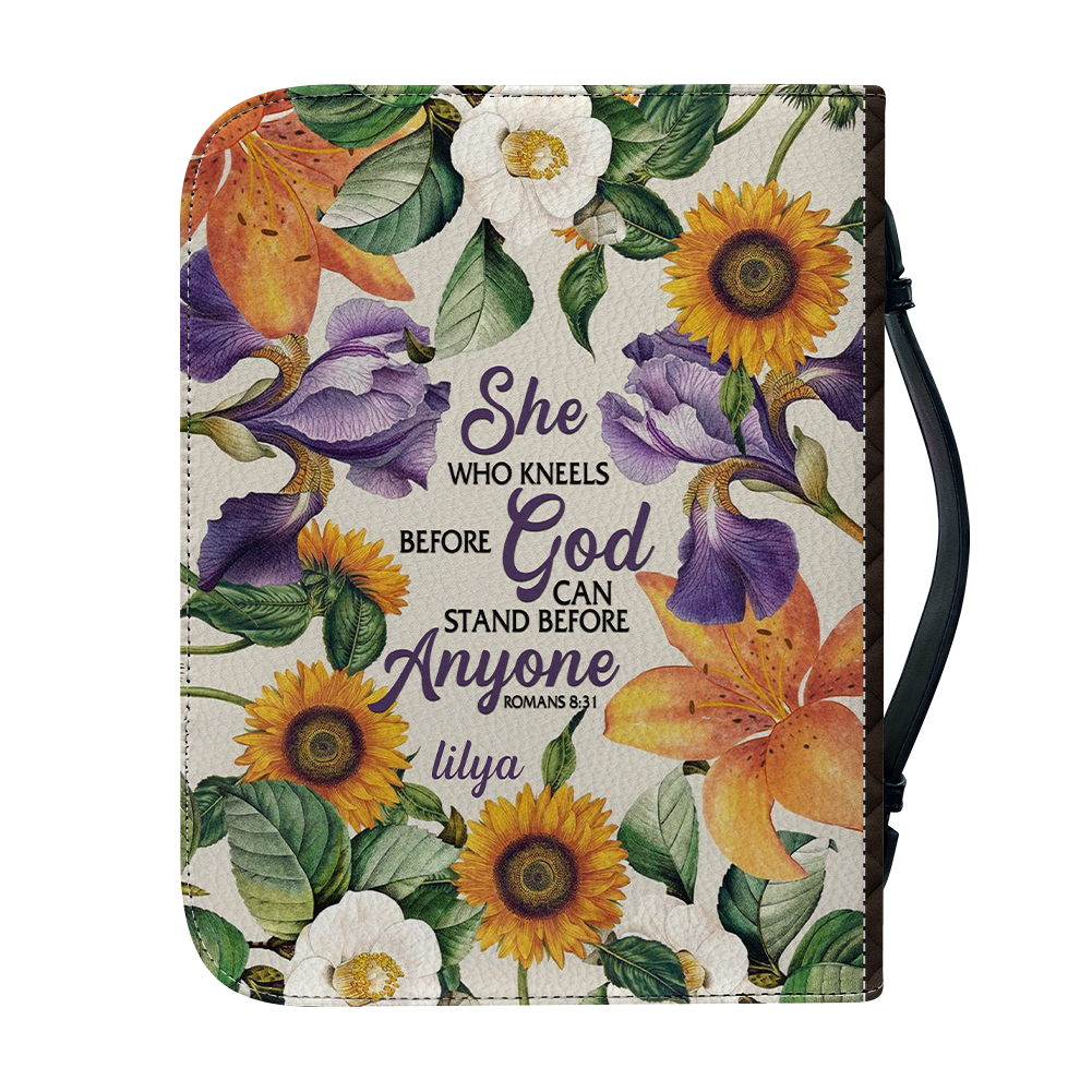 She Who Kneels Before God Personalized Bible Cover