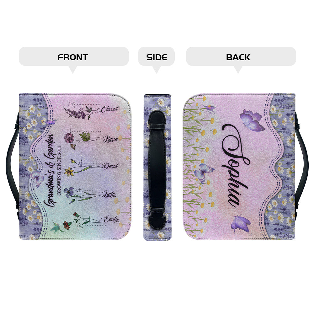 Personalized Grandma's Garden Flower Bible Cover