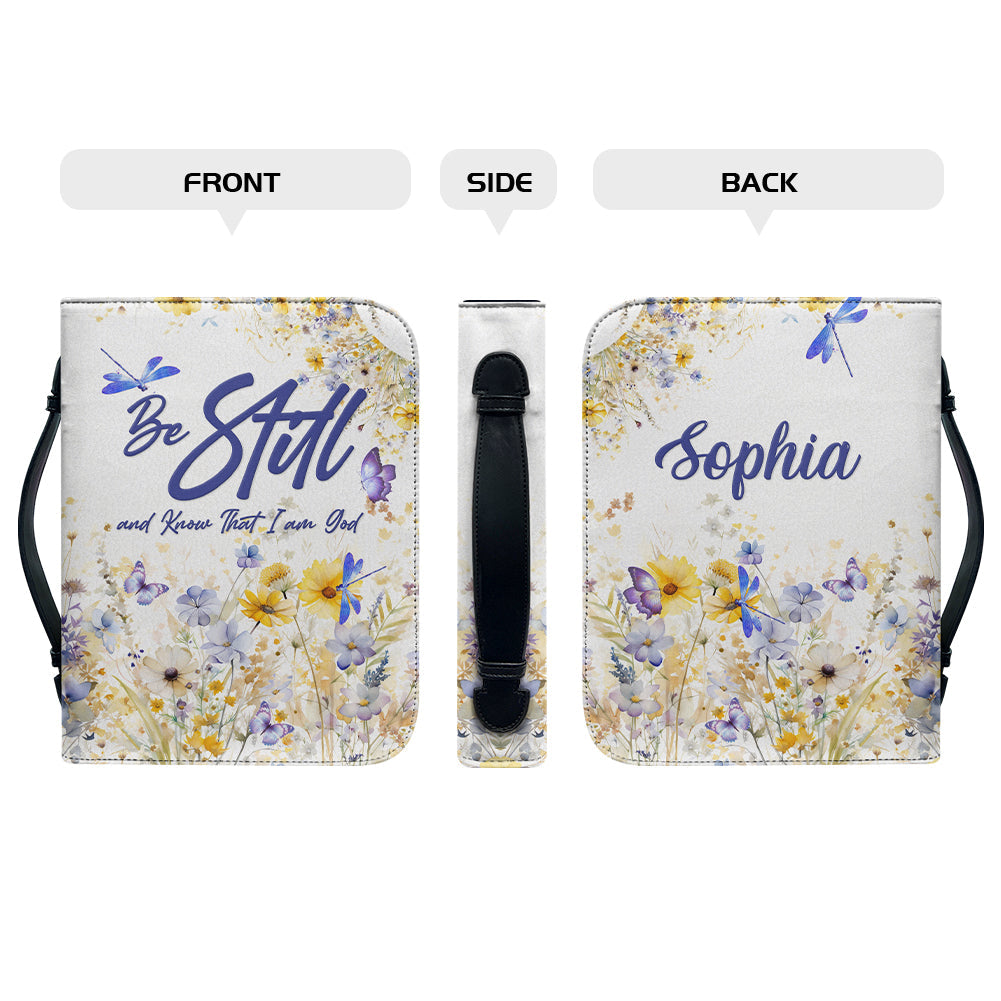 Personalized Be Still Floral Bible Cover