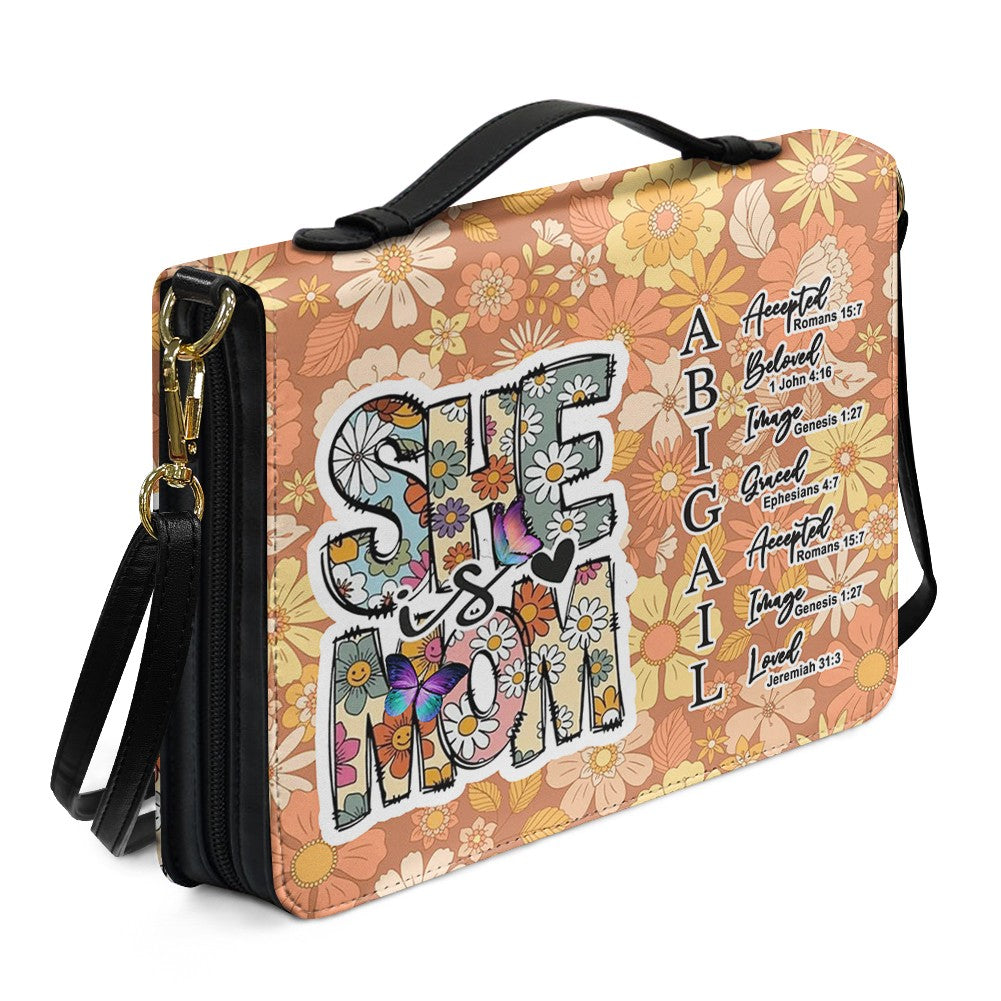 Personalized Retro Floral Bible Cover for Mom