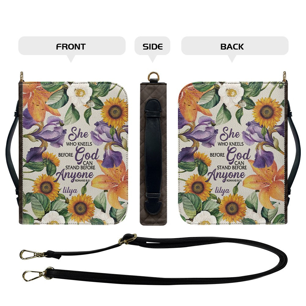 She Who Kneels Before God Personalized Bible Cover