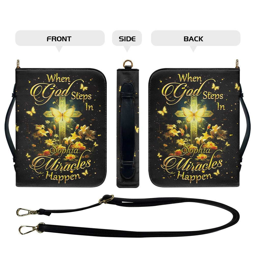 Personalized When God Steps In Bible Cover