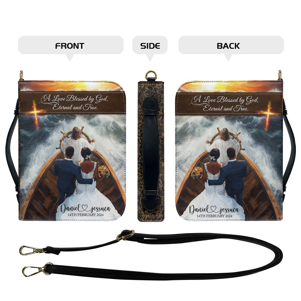 A Love Blessed by God Personalized Bible Cover