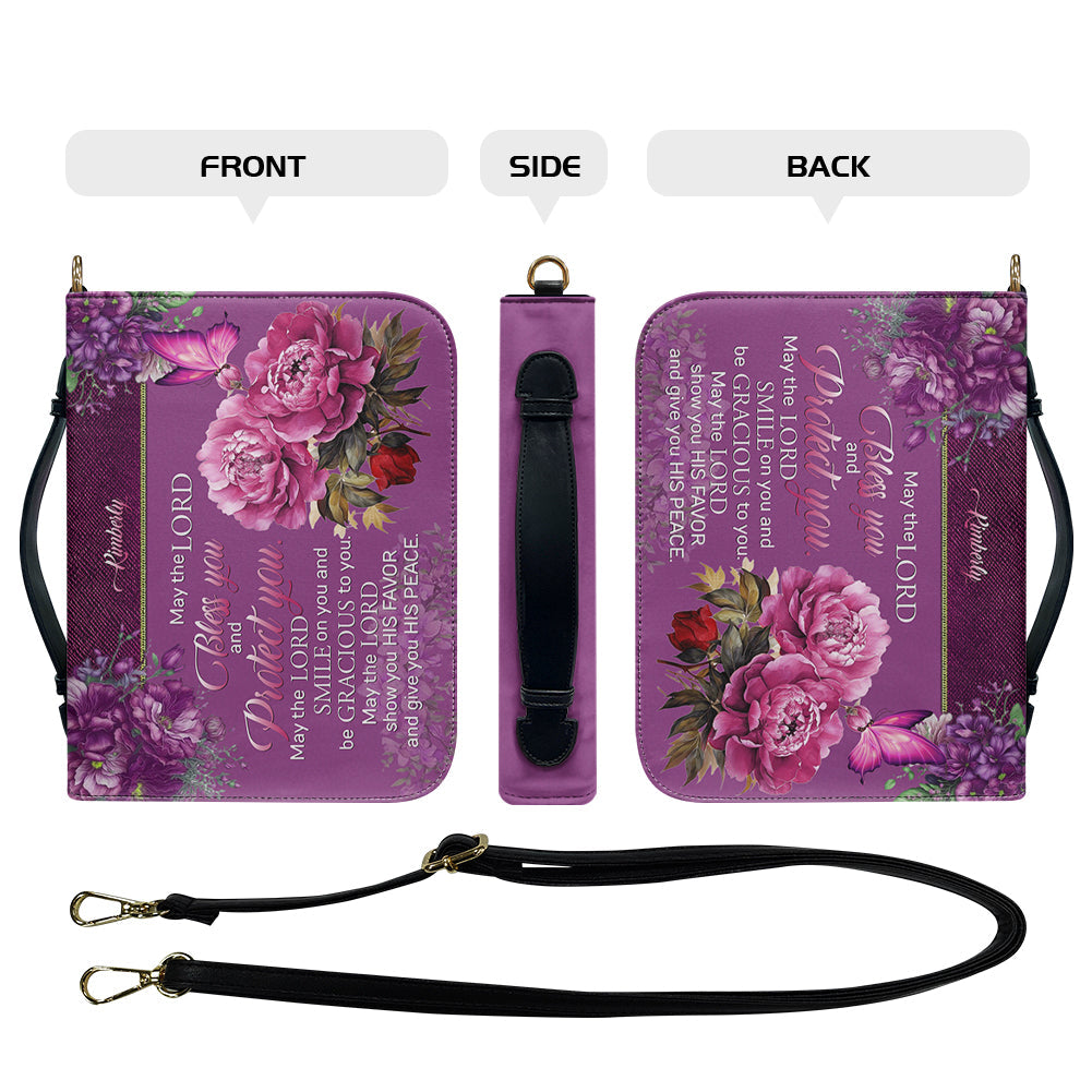 Personalized Christian Leather Floral Handbag