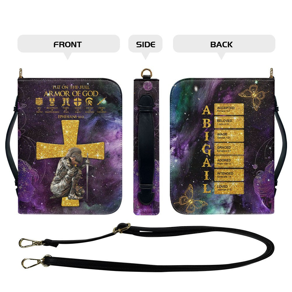 Personalized Armor of God Leather Bible Cover