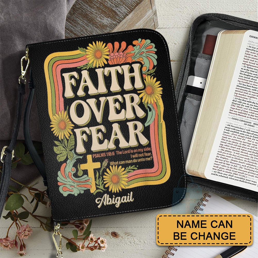 Personalized Faith Over Fear Bible Cover
