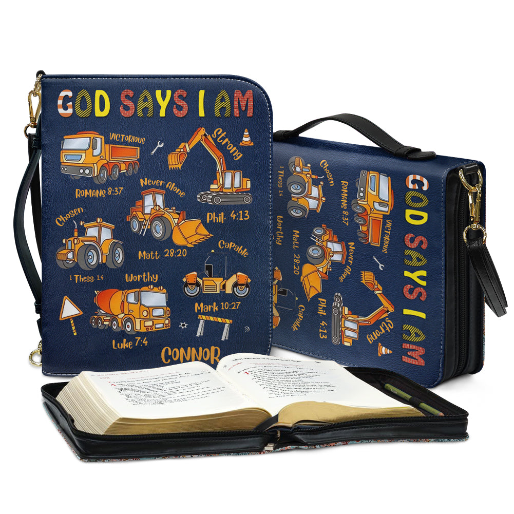 Personalized Kids Construction Bible Cover