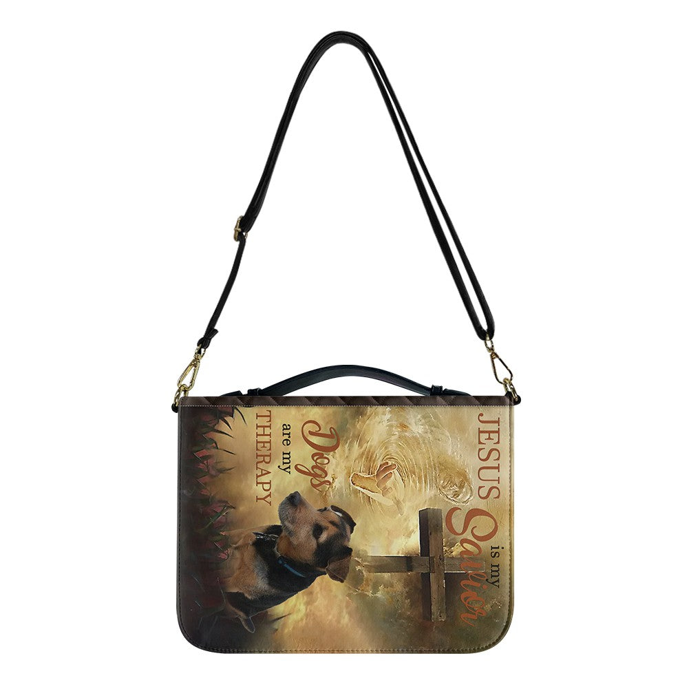 Custom Jesus & Dogs Are My Therapy Bible Cover