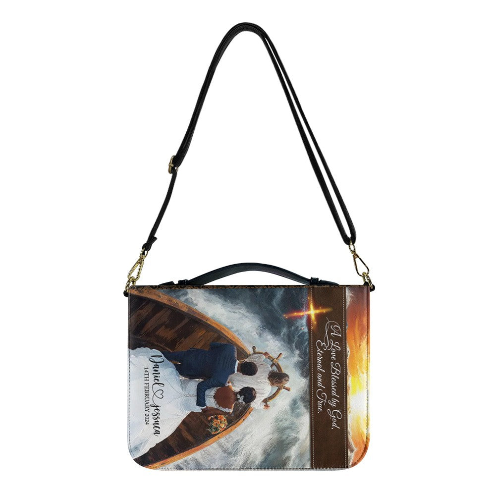 A Love Blessed by God Personalized Bible Cover